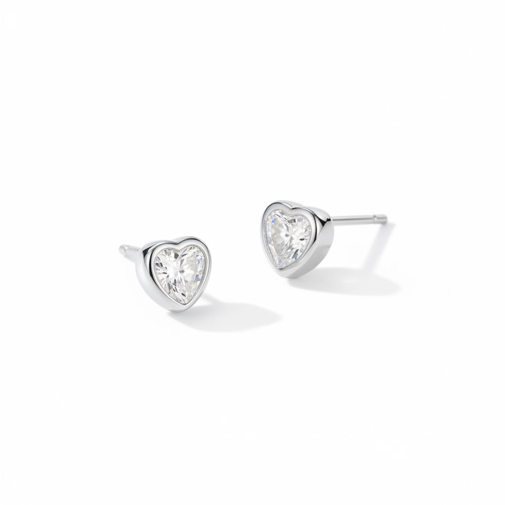Petite Heart Stud Earrings