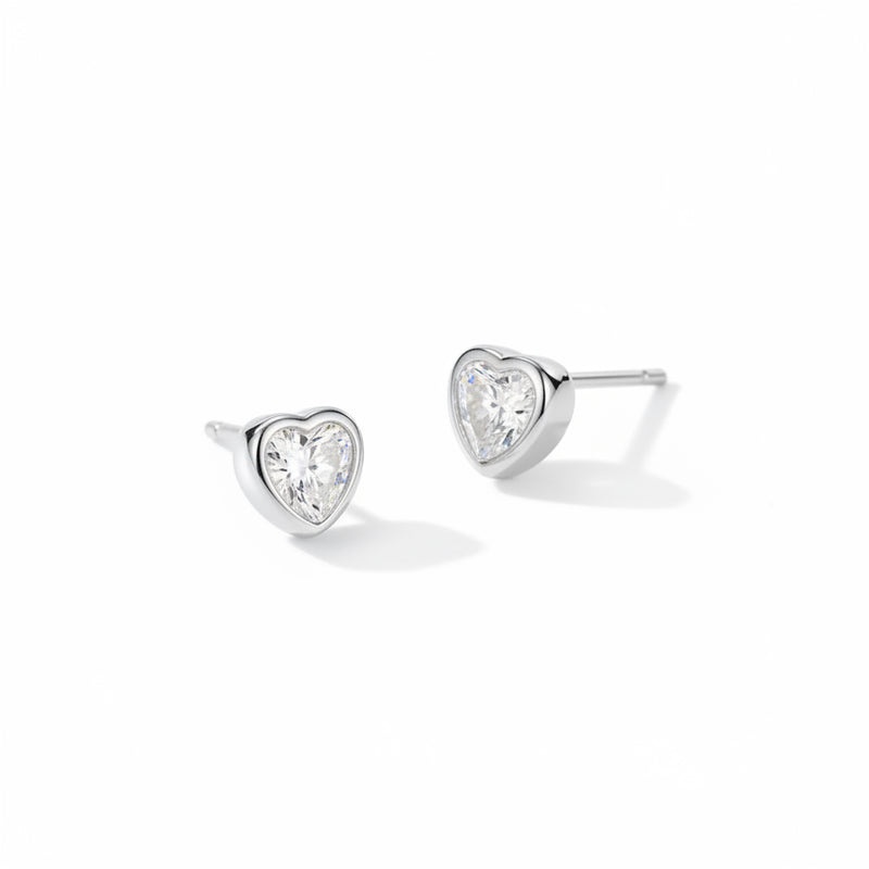 Petite Heart Stud Earrings
