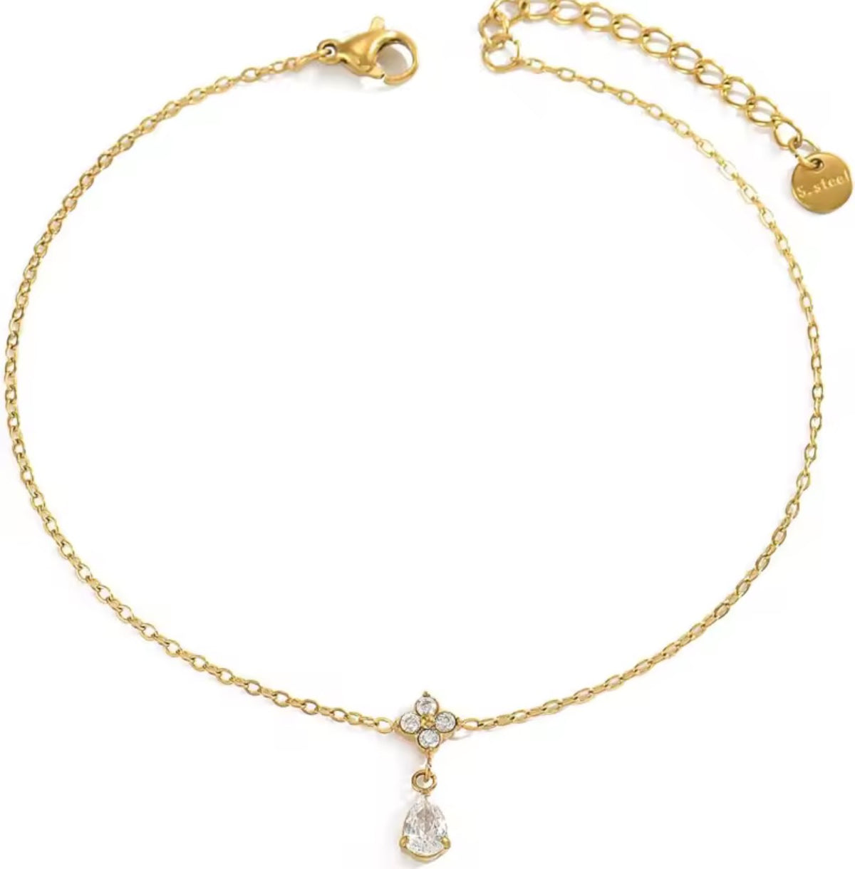 Teardrop Charm Anklet