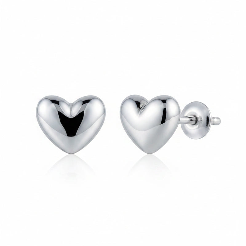 Glossy Heart Stud Earrings